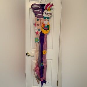 Colorful Hanging Bunny Windsock with Flower Accents